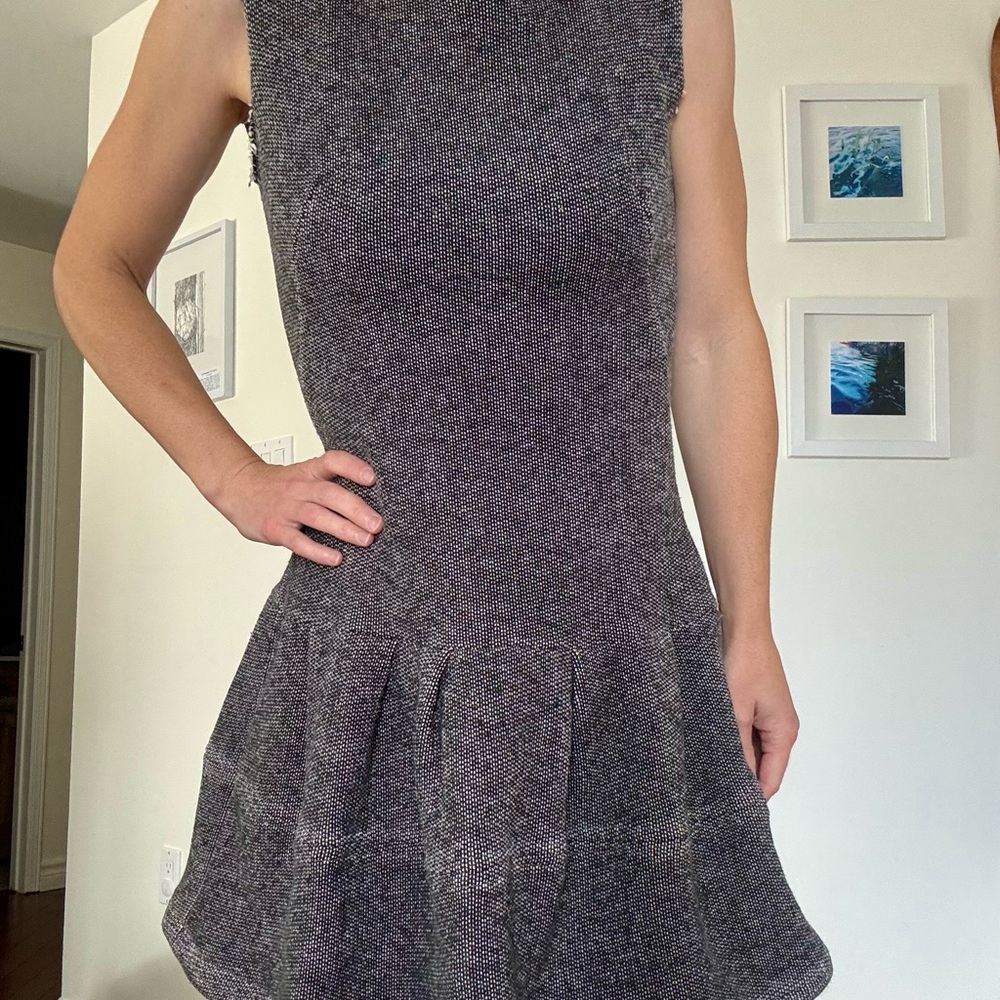 Elegant salt and pepper knit Sleeveless Dress
